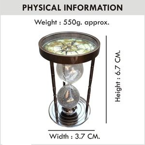 Reloj de arena de latón náutico para decoración del hogar, reloj de arena coleccionable con brújula magnética en ambos extremos, aspecto antiguo - Product Image 5