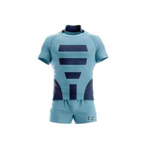 Vente en gros d'uniformes de rugby avec maillots et shorts en polyester durable disponibles en plusieurs tailles pour les joueurs de tous âges - Product Image 2
