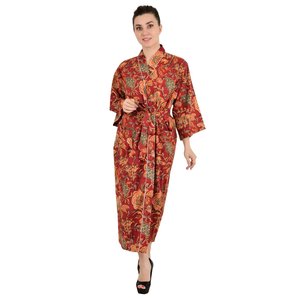 Pur Coton <b>Robe</b> Kimono Indien Handblock Jaipur Luxe Floral Imprim t-Printemps <b>Robe</b> Indienne Boho Pour Plage Et Casual Dresses - Product Image 4