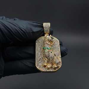 Colgante de Perro Chapado en Oro con Diseño Animal, Moissanita, Hip Hop, Plata de Ley 925, Joyería Fina Iced, Fiesta, Unisex - Product Image 1