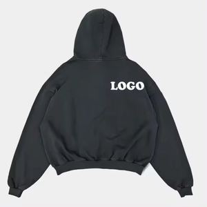 Custom Zipper Cotton Jacket Cropped Blank Full <b>Zip</b> <b>up</b> <b>Vintage</b> Acid Wash Distressed <b>Hoodies</b> for Men - Product Image 2