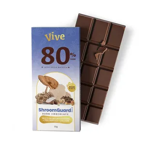 Vive ShroomGuard Chocolate Negro 80% Sin Azúcar con Mezcla de Hongos 55g - Product Image 2