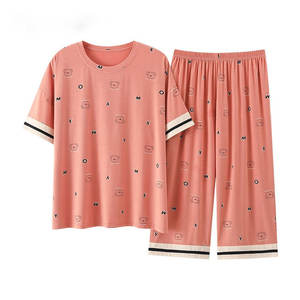 100% Cotton Corduroy Breathable Pajamas Set Short-sleeved <b>Trousers</b> 2 Pcs Simple Casual Home Wear Suits Sleepwear Nightwear - Product Image 4