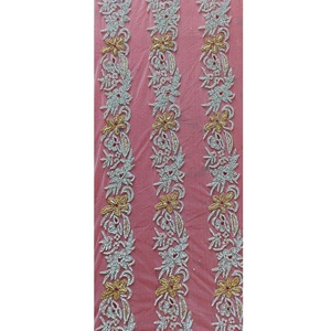 Most Selling 3D Beaded Floral <b>Applique</b> Trim Handmade Embroidery for Couture Dresses and Handicraft Projects Available for sale - Product Image 3