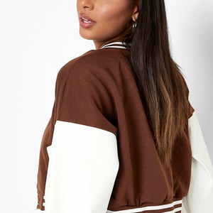 Women's Full-Sleeve Varsity <b>Jacket</b> for Winter Crop Design Silk/Cotton/Nylon <b>Lining</b> 100% Polyester Filling Canvas Breathable Raw - Product Image 6