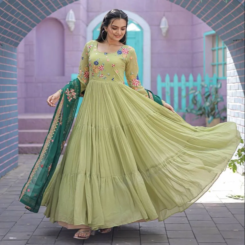 Indiase Pakistani Kleding Georgette Jurk Voor Vrouwen Trouwkleding Jurk Vrouwen Kurtis Trouwjurk Voor Feest