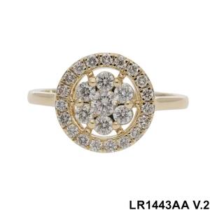 แหวนเพชรคลาสสิกชุบโรเดียมทองคำขาว 14K สำหรับผู้หญิง ดีไซน์หรูหรา ประดับเพชรธรรมชาติทรงดอกไม้ ฝังเพชรรอบวงกลาง เครื่องประดับชั้นดี - Product Image 6