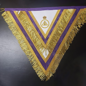Cryptic Rite Royal & Select Grands Maîtres Tabliers avec Couronne Brodée à la main Tabliers de conception maçonnique sur mesure de haute qualité - Product Image 6