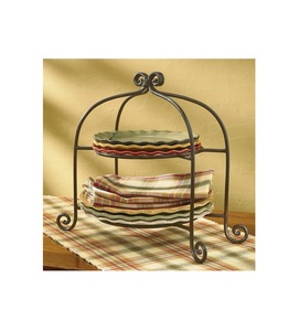 Vaisselle de salle à manger design vintage support d'assiette métal de qualité supérieure couleur noire support de vaisselle de fournisseurs en gros - Product Image 2