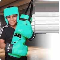 Équipement d'entraînement de gymnastique pour enfants, sac de boxe sur piédestal en cuir, bande élastique, léger, durable, confortable, pour 6-8 ans