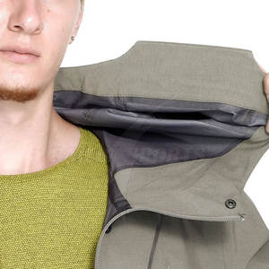 Meilleures ventes Veste de pluie professionnelle pour homme Toile fine avec design imperméable et col montant pour l'extérieur - Product Image 5