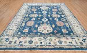 พรมทอแบบตุรกี 8x5 ฟุต ปรับแต่งได้ ทำด้วยมือจากขนสัตว์/ไหม ไม่ลื่น ทนทานต่อสัตว์เลี้ยง ขนสั้น ลายแบบนามธรรม สำหรับห้องนั่งเล่นและอื่นๆ - Product Image 2