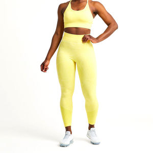 Conjunto deportivo de Yoga para mujer y mallas de gimnasio 2024 personalizado de cintura alta ropa de Fitness gimnasio correr conjunto de Yoga - Product Image 1