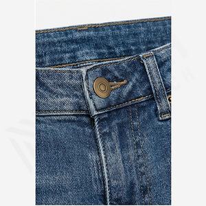 Jeans de Corte Recto Holgados para Hombre, Personalizables al por Mayor, con Color Personalizado, Talla Grande, Cierre Desmontable, Técnica de Lavado Desgastado y Rasgado en la Rodilla - Product Image 4