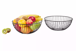 Cesta de almacenamiento de metal de malla simple para el hogar, organizador de artículos para verduras, frutas y juguetes con acabado de recubrimiento en polvo. - Product Image 5