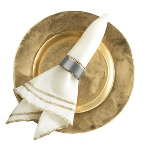 Assiettes de présentation dorées électrolytiques durables 33 cm rondes, sous-assiettes de buffet réutilisables, vaisselle décorative pour restaurant et hôtel - Product Image 4