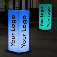 Boîte lumineuse LED grand format cylindrique et cubique, avec éclairage complet et couleurs RVB, pour enseignes de bâtiment et bannières de bienvenue