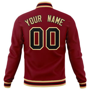 เสื้อแจ็กเก็ตทีมวิทยาลัยเสื้อแจ็กเก็ตวิทยาลัยแขนเสื้อหนังผ้าวูลผสมปักโลโก้ - Product Image 4