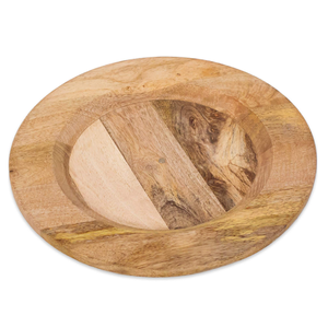 Assiette de chargeur en bois naturel simple personnalisé vente chaude ensemble de vaisselle faite à la main assiette décoration utilisée - Product Image 1