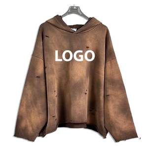 Sudaderas con capucha desgastadas para hombre hechas en fábrica de alta calidad personalizadas, nuevo diseño, sudaderas con capucha de mezcla de algodón básicas al por mayor para hombre - Product Image 6