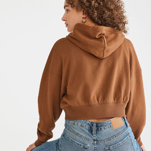 Sweat-shirt à capuche décontracté pour femme avec fermeture éclair, sweat-shirt à capuche ample, coton respirant, uni, sweat-shirt de sport en molleton, poches pour l'hiver - Product Image 4