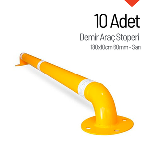 Set of 10 Heavy Duty Iron Vehicle <b>Stoppers</b> 180x10cm 60mm Parking Curbs Made From Durable Plastic - Product Image 5