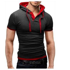 Camiseta de manga corta para hombre con logotipo personalizado y precio de fábrica OEM con capucha, camiseta de alta calidad con capucha - Product Image 5