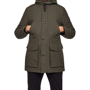 Chaqueta larga acolchada de alta calidad para hombre, Parka de entrenamiento de invierno con logotipo personalizado y cuello con capucha, chaquetas para hombre - Product Image 3