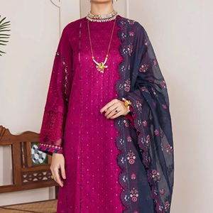 Vente en gros Robe pakistanaise 3 pièces de la collection hiver imprimée en lin Shalwar Kameez Vêtements en soie originaux - Product Image 2
