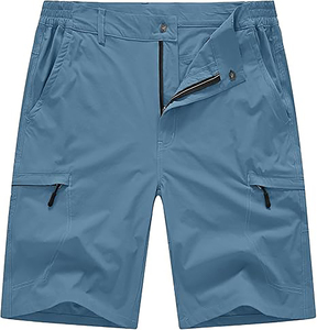 Pantalones Cortos Tácticos Elásticos para Hombre, de Secado Rápido, Transpirables, Impermeables, para Senderismo y Pesca, con Múltiples Bolsillos, Diseño Sólido - Product Image 1