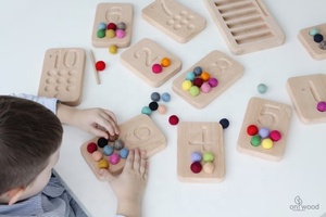 Jeu de comptage de couleurs religieuses Montessori, artisanat en contreplaqué fait à la main, boîte décorative en bois, modèle sur le thème des animaux - Product Image 4