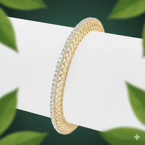 Hot Sale Round Cut Lab Grown Diamond Tennis Bangle <b>Bracelet</b> 14K White <b>Gold</b> <b>Charm</b> Diamond With IGI Certificate Made In India - Product Image 4