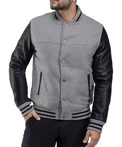 Men's Winter Custom Letterman Varsity <b>Quilted</b> Jacket Front Logo Woolen Windproof Streetwear - Product Image 1
