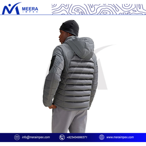 Chaqueta acolchada térmica avanzada para hombre con tela que absorbe la humedad, cuello alto para un calor adicional, dobladillo con cordón ajustable - Product Image 5