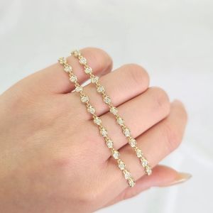 Cadena de tenis vintage de plata de ley con moissanita redonda de corte brillante de 4.00MM y engaste de bisel para mujer, regalo para fiesta - Product Image 2