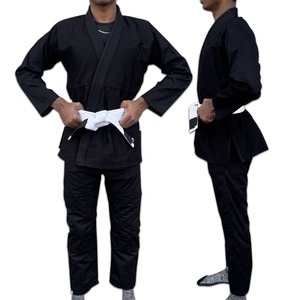 Kimono de BJJ noir pour homme, uniforme 100% polyester, coupe classique, tenue d'arts martiaux pour adulte, uniforme de Jiu-Jitsu brésilien, combinaison Gi - Product Image 2