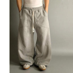 High quality Custom <b>Oversized</b> Heavy Weight 500 Gsm Sweat Pants Manufacturer Baggy French Terry Wide Straight Leg <b>Sweatpants</b> Men - Product Image 4