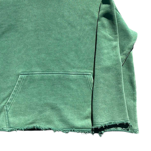 Sun Faded Washed Green Hoodie Oversized Heavy Cotton Pullover Streetwear Sudadera con capucha Unisex Custom Logo OEM Manufacturers - Product Image 3
