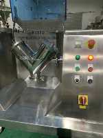 Efficiënte 6L V-vormige poedermixer voor tafelgebruik, geschikt voor groente-, fruit- en drankpoeder, van roestvrij staal.