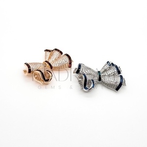 Broche de lazo francés, accesorio exquisito de diamante de moissanita de lujo para Bodas de mujer, broche de plata 925, compromisos, regalo perfecto - Product Image 3