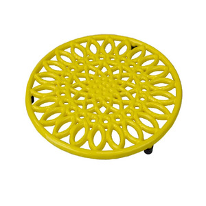 HIERRO FUNDIDO TRIVET Placa caliente rústica soporte para sartén quemador de madera vitrocerámica soporte de mesa de cocina de hierro rústico - Product Image 6