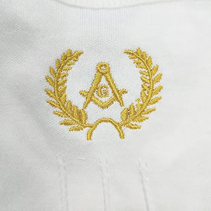 Bordado al por mayor tamaño personalizado transpirable y cómodo algodón blanco Iglesia bordado masónico masón guantes - Product Image 5