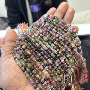 Cuentas DE FORMA DE NEUMÁTICO facetadas de turmalina múltiple de 6mm de calidad AAA, cuentas de corte de rueda de turmalina de colores mezclados - Product Image 1