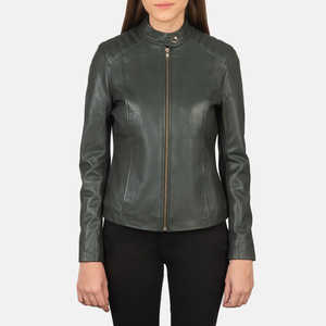 Solid Color <b>Lightweight</b> Pure Leather Bomber <b>Jackets</b> For <b>Women</b> Latest Design Female Casual Outwear Leather <b>Jackets</b> - Product Image 3