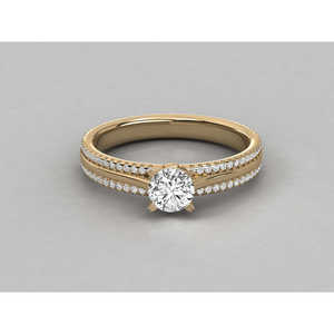 Bague solitaire en or 14 carats pour femmes avec diamant de laboratoire - Product Image 2