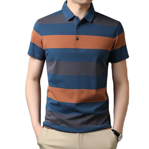 Best Selling Stripe Design Polo <b>T</b> <b>Shirt</b> Breathable Men Casual Summer Polo <b>T</b> <b>Shirts</b> Breathable and quick dry Cotton Plus Size - Product Image 1