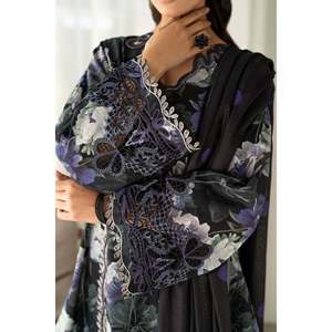 Ensemble de costume pour femme en tissu lawn brodé et imprimé SF-4093 - Product Image 4