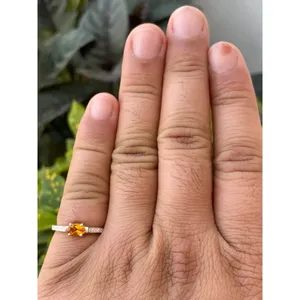 Natural Oval Citrine Stone <b>Ring</b> <b>925</b> Sterling <b>Silver</b> Handmade Gemstone <b>Ring</b> Wholesale Jewelry Supplier - Product Image 3