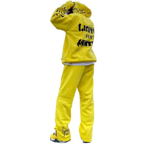 Conjuntos de chándal de dos piezas para hombre con diseño OEM, chándal estampado con capucha, pantalón de retazos, ropa de calle, estilo invierno, logotipo de talla XL - Product Image 2