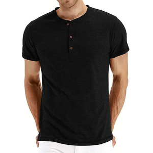Haute qualité hommes décontracté 100% coton T-Shirt Design personnalisé couleur unie à manches courtes Slim Fit léger respirant - Product Image 1